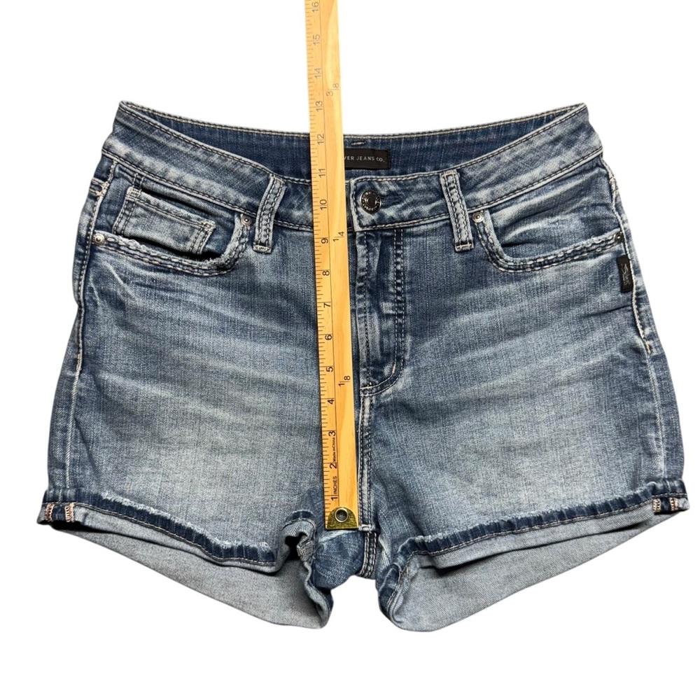 Silver Jeans Avery Shorts Womens Size 29 Blue Stretch High Rise Denim Cuffed - Picture 5 of 11